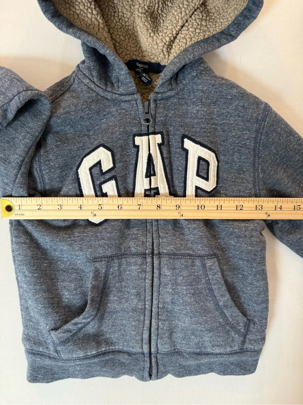 GAP Kids Navy Heather Sherpa Zip Hoodie